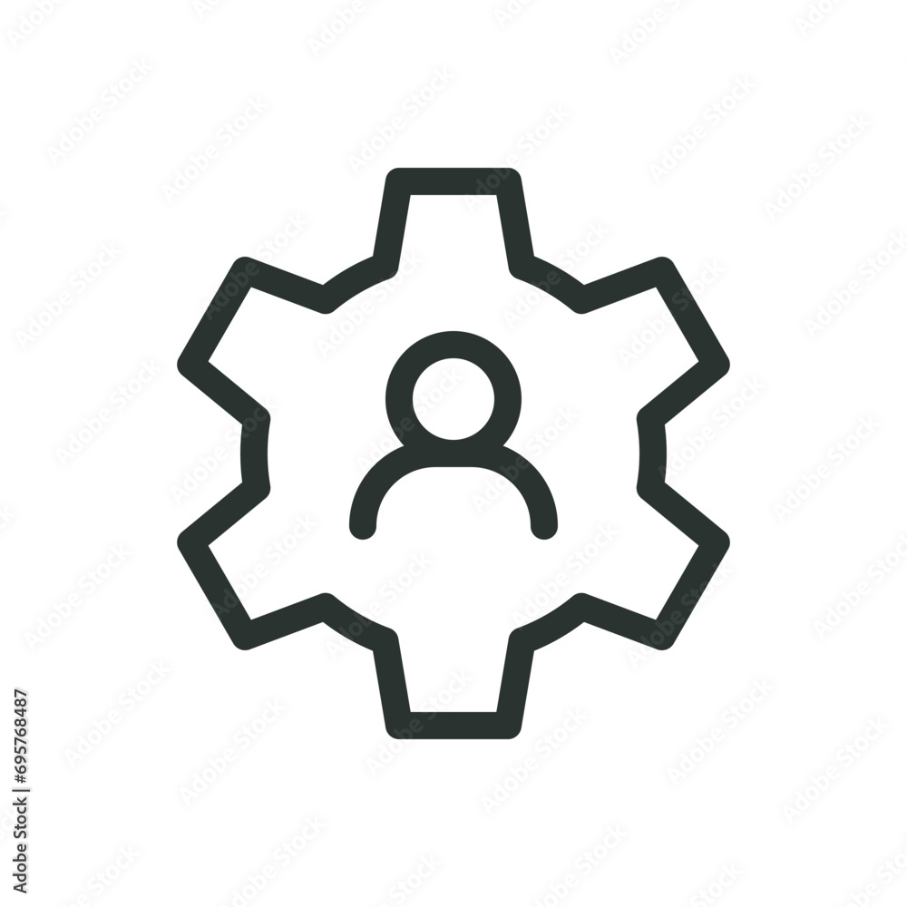 Poster account settings isolated icon, profile options vector icon with editable stroke