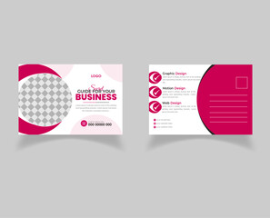 Creative and modern corporate business postcard design template for business agency and company | Red color