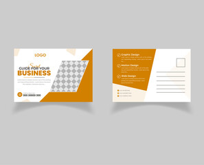 Modern and clean corporate business postcard design template for business agency and company 