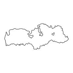 Batken region map, administrative division of Kyrgyzstan. Vector illustration.