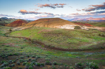 Morning View of Grasslands and Painted Hills Unit of John Day Fossil Beds National Monument