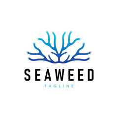 Seaweed Logo Design Underwater Plant Illustration Template