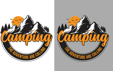 Mountain T-Shirt Design, Camping T Shirt Design, T-Shirt Design