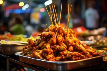 Fried food on a stick, Thai street food