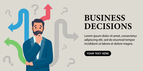 Business decisions background vector design