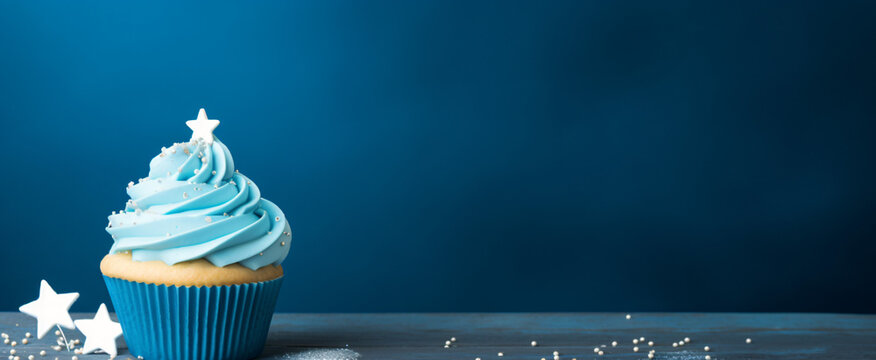 Blue Birthday Cup Cake