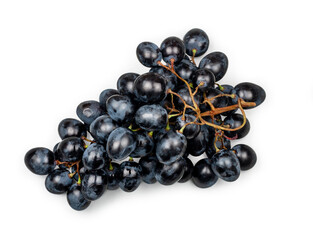 Black grapes isolated on a white background