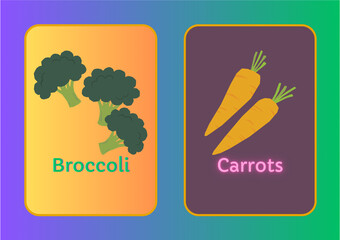 Vegetables flash cards