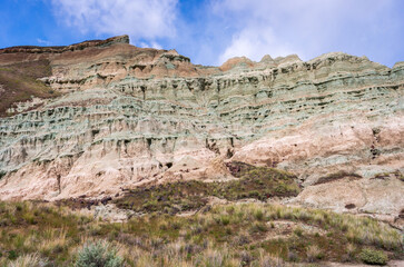 Colorful Rock formation in Painted Hills Unit of John Day Fossil Beds National Monument,...