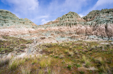 Colorful Rock formation in Painted Hills Unit of John Day Fossil Beds National Monument,...