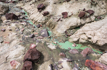 Colorful Rock formation in Painted Hills Unit of John Day Fossil Beds National Monument, north-central Oregon, U.S.