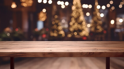 Brown oak wood table