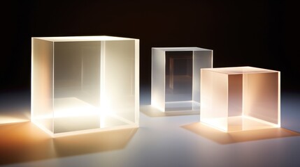 translucency, transparency and lighting concept. simple geometric shapes background
