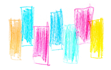 Set photo grunge hand draw, scribble colorful hatching, palette wax pastel, crayon isolated on white, clipping path