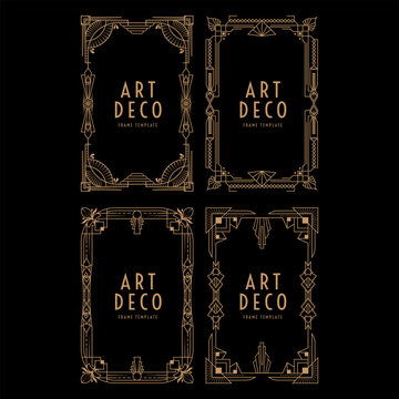 Art Deco Portrait Frame Illustration