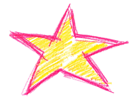 Photo grunge hand draw, scribble colorful hatching, star wax pastel, crayon isolated on white, clipping path