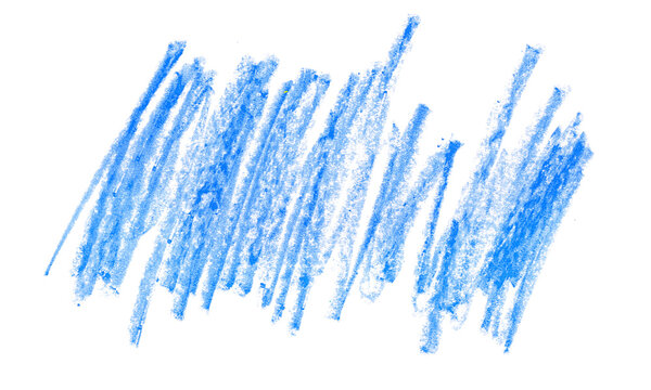 Photo grunge hand draw, scribble hatching, blue wax pastel, crayon isolated on white, clipping path