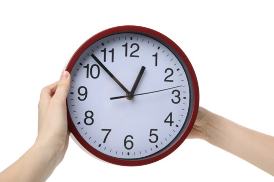 PNG,A round clock, isolated on white background