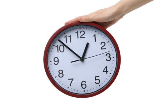 PNG,A round clock, isolated on white background