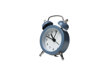 PNG,blue alarm clock, isolated on white background