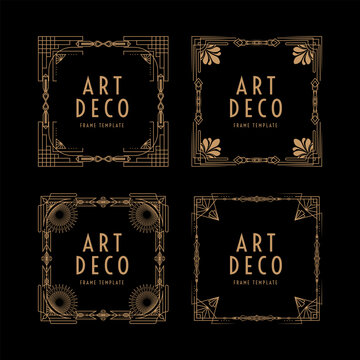 Art Deco Square Frame Illustration