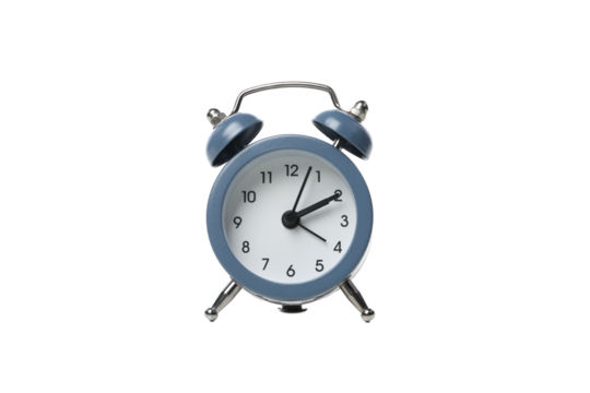 PNG,blue alarm clock, isolated on white background