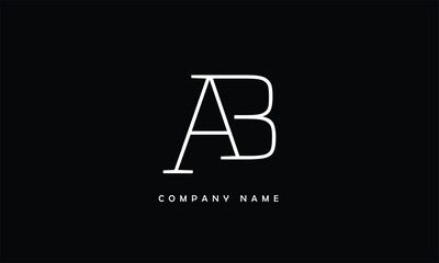 AB, BA, A, B Abstract Letters Logo Monogram