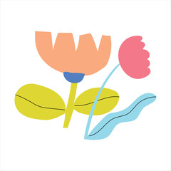 abstract organic shape flower nature pastel colors modern 