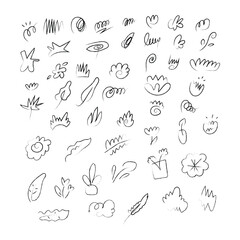 abstract line outline line art flower leaf pattern 