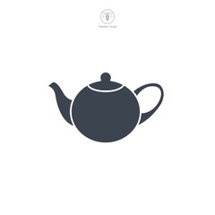 Tea Pot Icon symbol vector illustration isolated on white background