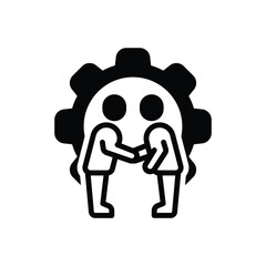 Black solid icon for partnership 