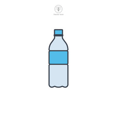 Bottle of water Icon symbol vector illustration isolated on white background