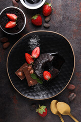 Chocolate fondant, concept of delicious sweet food