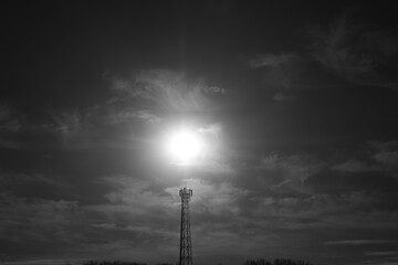 Steel tower and the sun #1