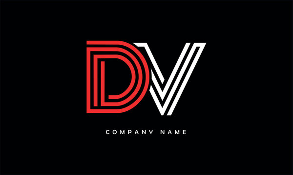 DV, VD, D, V Abstract Letters Logo Monogram