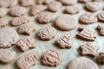 Homemade gingerbread making before Christmas.