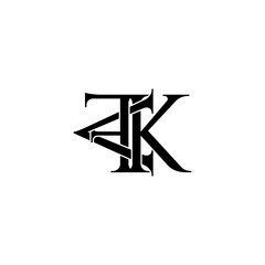 afk typography letter monogram logo design