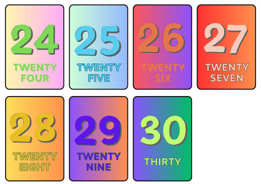 counting flashcards 24-30