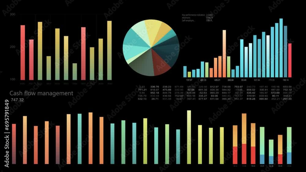 Aufkleber Businesses today rely on analysis of big data to make informed decisions, often presenting their findings through charts and graphs in the field of commerce.
