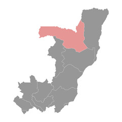 Sangha department map, administrative division of Republic of the Congo. Vector illustration.