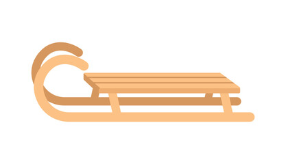 wooden sled. Vector illustration flat