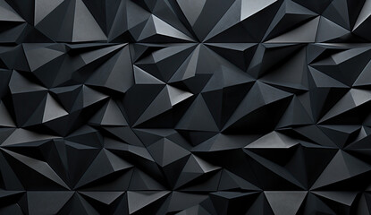 Fototapeta premium Panoramic black triangles mosaic background futuristic style