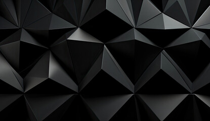 Panoramic black triangles mosaic background futuristic style