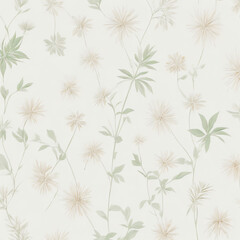 Pastel vintage flower pattern clear and clean minimalist style