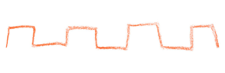 orange pencil strokes isolated on transparent background