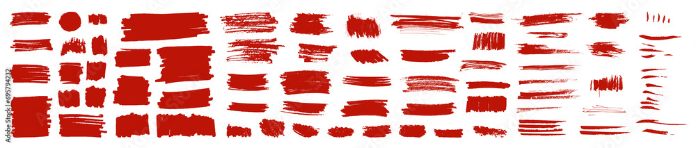 Poster grungy vector red color brush paint stroke frames. rough ink blot shape scribble frames . punk dirty