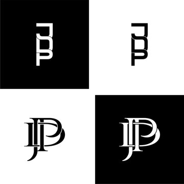 jdp initial letter monogram logo design set