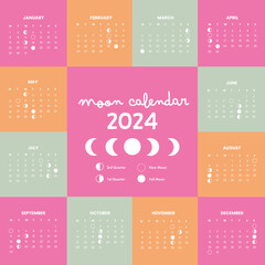 lunar calendar 2024 - obrazy, fototapety, plakaty
