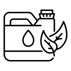 Eco oil can line icon