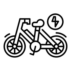 Electric bike line icon